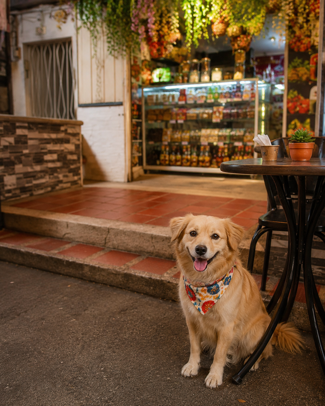 Cliente visitando MazMas con su mascota
